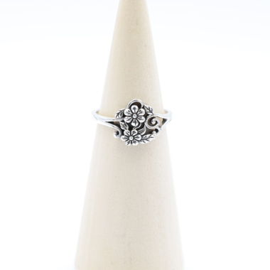 Ring zilver Mt. 8/57 2x Bloem SP3900