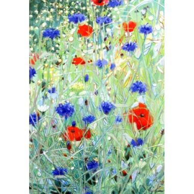 Ansichtkaart Papavers en grassen (J. Hudig)