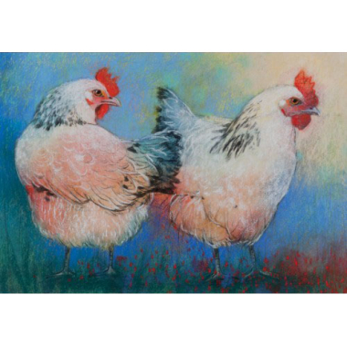 Ansichtkaart Twee kippen (L. Botman)