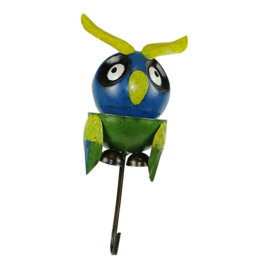 Kapstok metaal uil bal blauw/groen