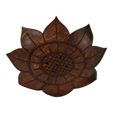 Wierookhouder kokosnoot mandala zonnebloem