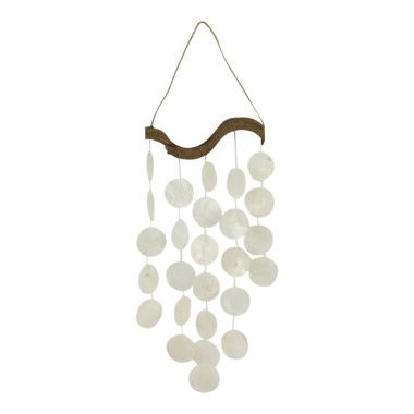 Hanger capiz vijf slingers wit