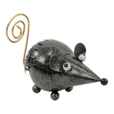 Kaartenhouder metaal muis donker grijs