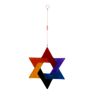 Ornament resin driehoeken meerkleurig