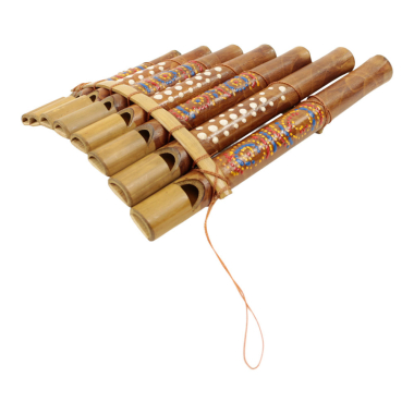 Panfluit bamboe hand beschilderd cirkels/stippen