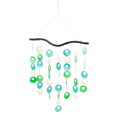 Hanger capiz donuts blauw/groen