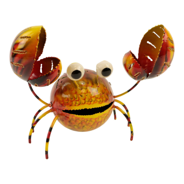 Waxinelichthouder metaal krab geel