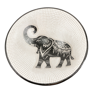 Schaal terracotta stippen olifant XL