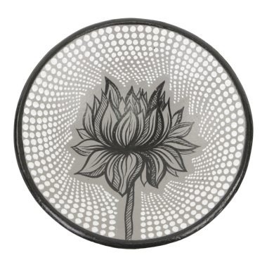 Schaal terracotta stippen lotus S