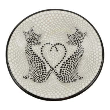 Schaal terracotta stippen verliefde katten S