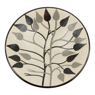 Schaal terracotta stippen struik zwart L