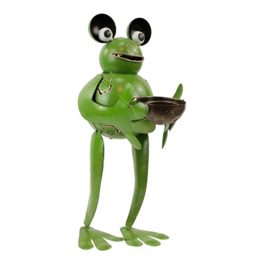 Tea light holder metal frog standing M