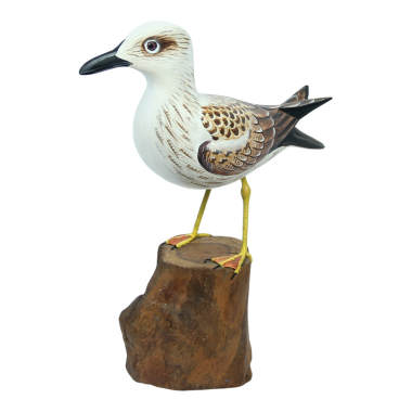 Beeld hout vogel zeemeeuw op tak