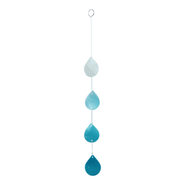 Hanger capiz druppels blauw