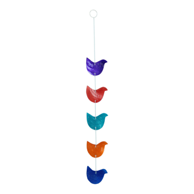 Hanger capiz vogels meerkleurig