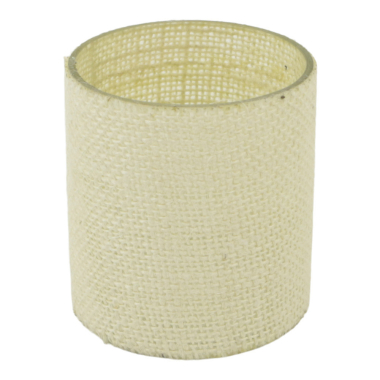 Waxinelichthouder glas/jute beige S