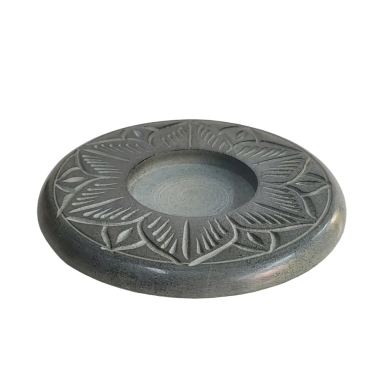 Waxinelichthouder palewa bloem grijs