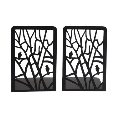 Bookend metal birds branches