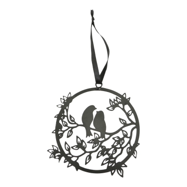 Wanddecoratie ijzer vogels op tak