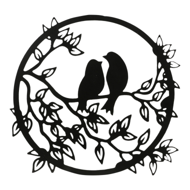 Waxinelichthouder ijzer tortelduifjes op tak