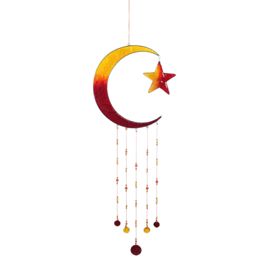 Mobiel resin maan rood/oranje