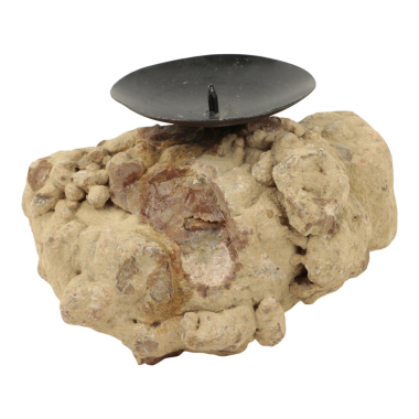 Candle holder rock brown