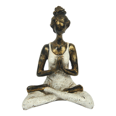 Beeld resin yoga wit