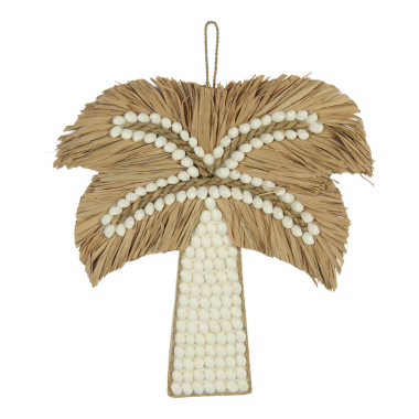 Hanger capiz palmboom zeegras wit