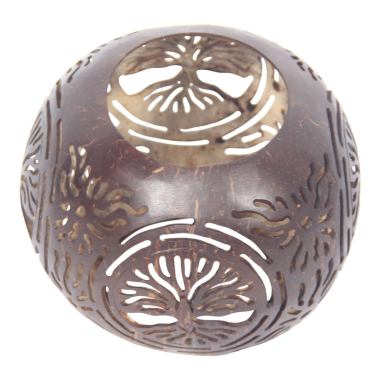 Waxinelichthouder kokosnoot levensboom XS