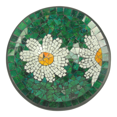Schaal terracotta mozaiek bloem groen L