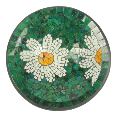 Schaal terracotta mozaiek bloem groen S