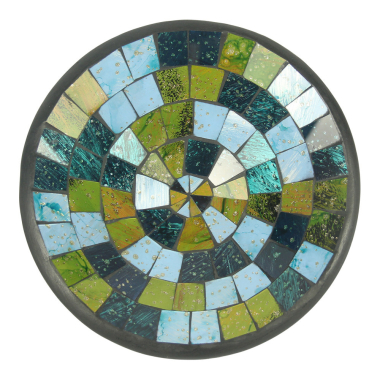 Schaal terracotta mozaiek mix blauw L