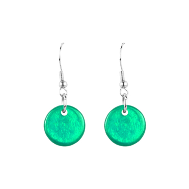 Oorbellen capiz rond zeegroen