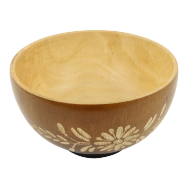 Bowl wood carving leaf