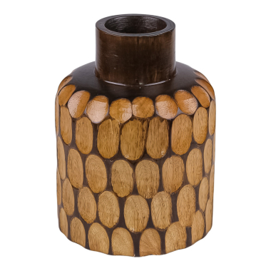 Vaas hout chip cirkels bruin M