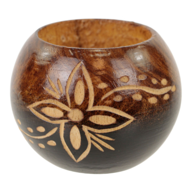 Tea light holder wood ball flower elegant