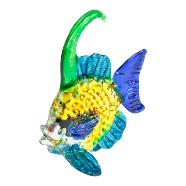 Beeld glas vis blauw/groen