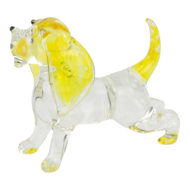 Beeld glas hond cocker spaniel geel