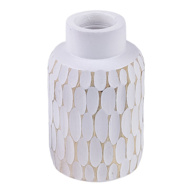 Vaas hout honingraat wit S