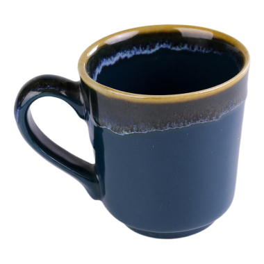 Mug ceramic dip glaze ear petrol