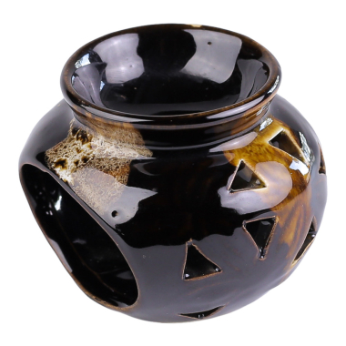 Oliebrander keramiek dip glazuur bol bruin