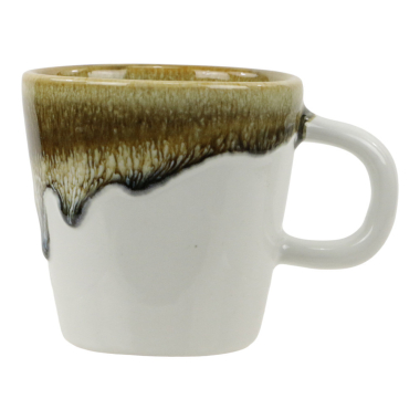 Mug ceramic dip glaze white/brown