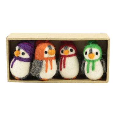 Ornament felt christmas penguin set4