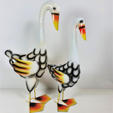 Metalen Eend 'putih', wit 55 cm