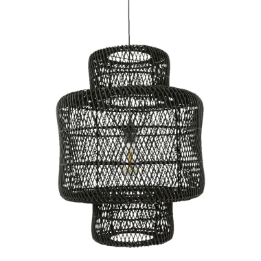 Rotan hanglamp zwart Janine