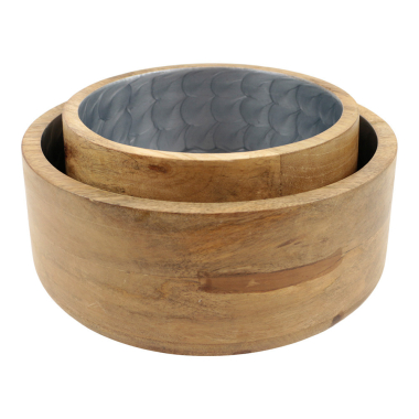 Slaschalen mangohout Nina set 2