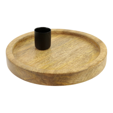 Houten kandelaar Vita rond