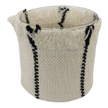 Waxinelichthouder Imani zwart-wit