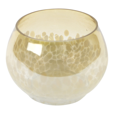 Waxinelichthouder amber rond