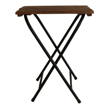 Bijzettafel hout picknick opvouwbare ijzeren X poten